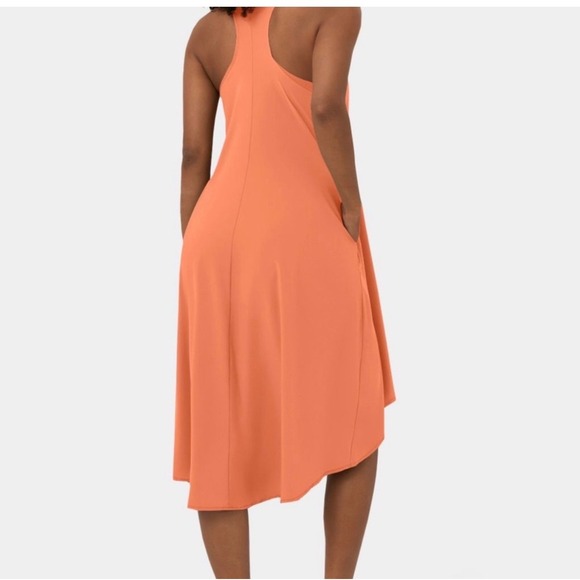 Halara Everyday Activity Dress Orange Breezefull Racerback Built-in Bra Pockets - Picture 10 of 10